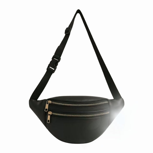 The leather Sling bag - BLACK