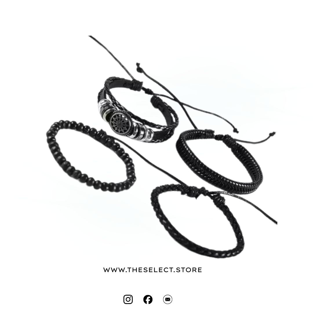 Matte black Multi layered Bracelet