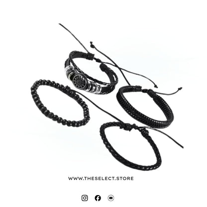 Matte black Multi layered Bracelet